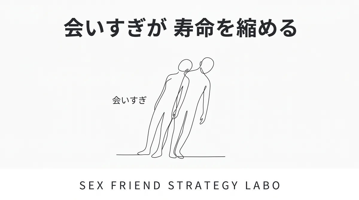 会いすぎが関係を重くして寿命を縮めることを表すイラスト