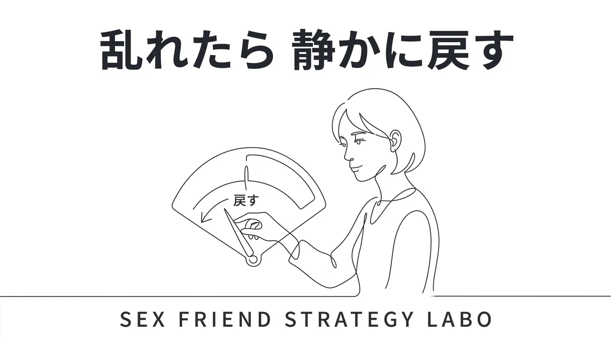 乱れた会う頻度を急がず基準値へ戻すことを表すイラスト