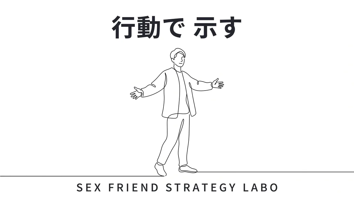 縛らない設計を口ではなく行動で先に見せて相手の自由を尊重することを表すイラスト