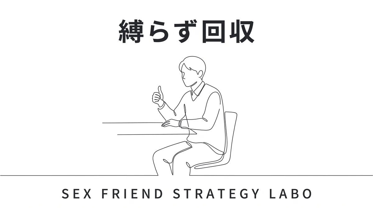 縛らない設計で再婚圧を踏まず軽さごと回収するバツイチセフレのまとめを表すイラスト