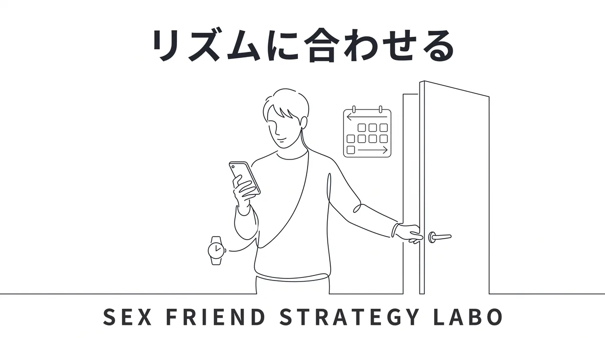不規則な勤務リズムに合わせて連絡からデートまでを段取りすることを表すイラスト