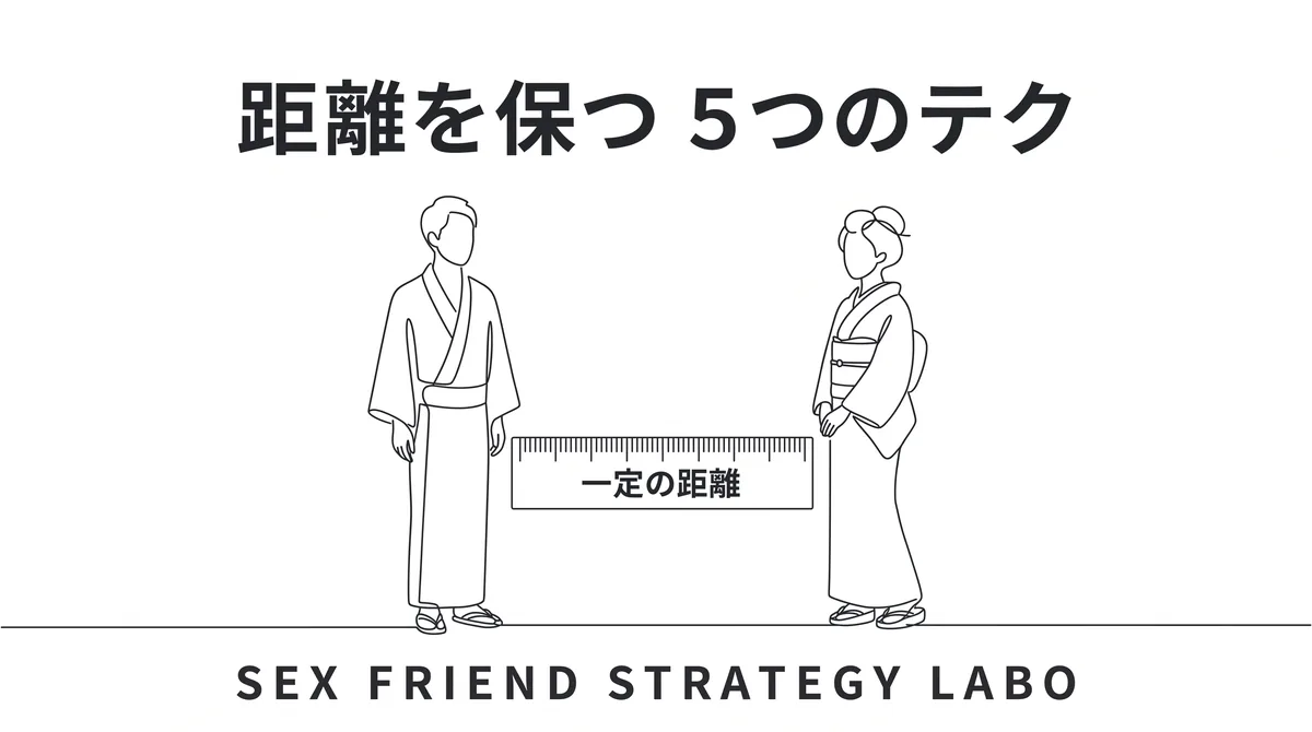 連絡や会話で一定の距離を保つ5つのテクニックを表すイラスト