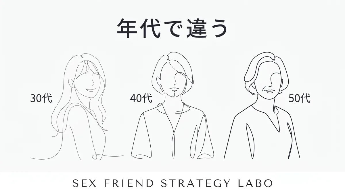 30代40代50代で異なる熟女の温度差を読み分けることを表すイラスト