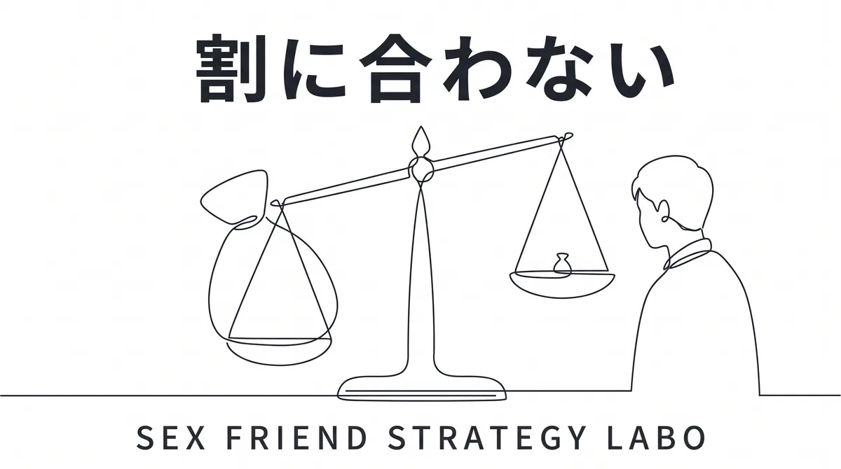 配当は小さく損失は青天井という既婚者関係のリスクの非対称を表すイラスト