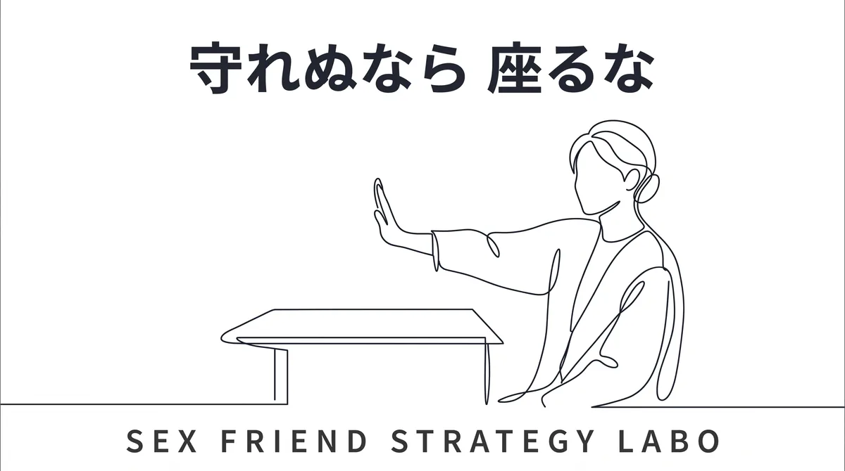 守りを設計できないなら既婚者の賭けに座るなというまとめを表すイラスト