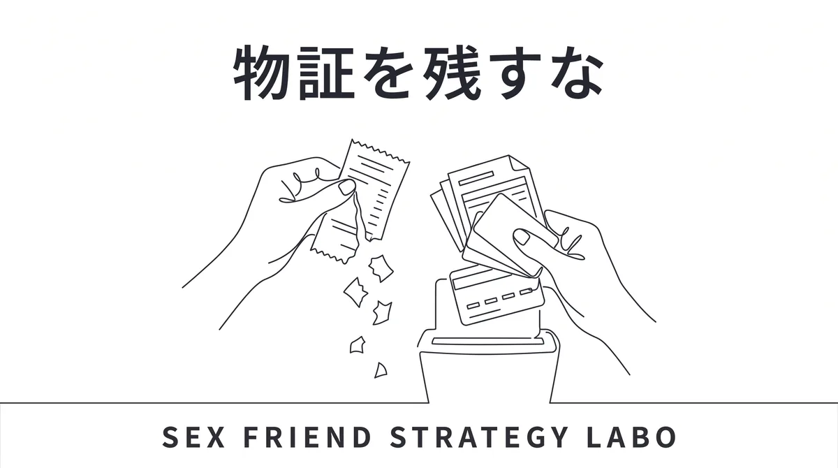 明細やレシートや持ち物が物証になる金と物の守りを表すイラスト