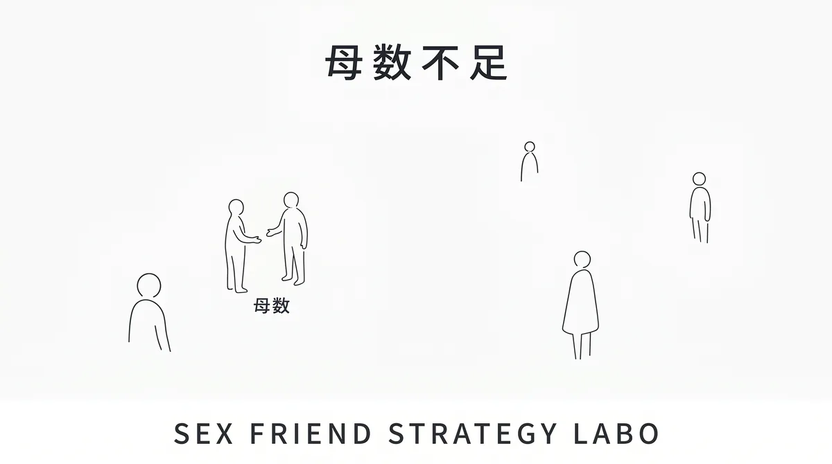 出会いが少なく母数で失点していることを表すイラスト