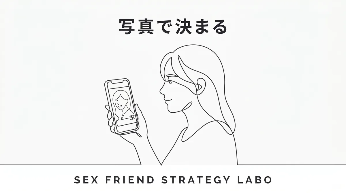 写真とプロフがマッチ率のフィルタとして効くことを表すイラスト