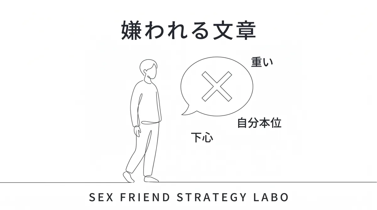 重い・下心・自分本位など嫌われるNGパターンを表すイラスト