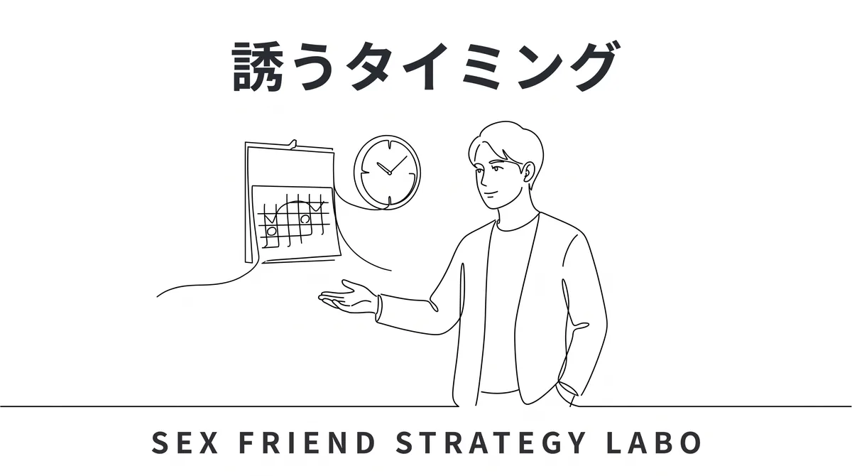 誘うタイミングと場所の作り方を表すイラスト