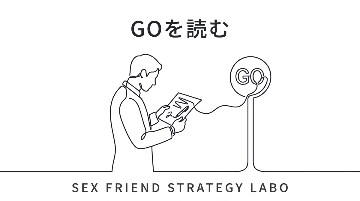 踏み込んでいいGOの確率を読む脈ありサインの見極めを表すイラスト