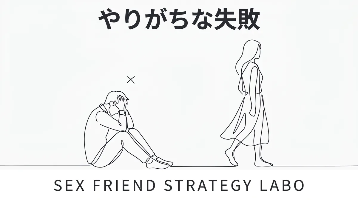 セフレが作れない男の負けパターンを表すイラスト